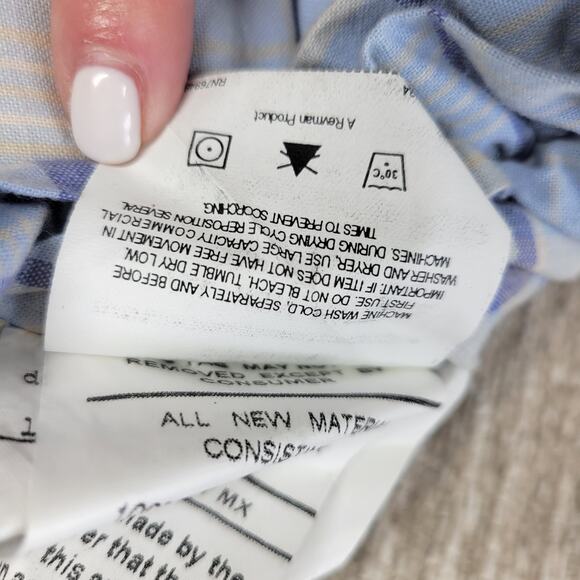 VTG Laura Ashley Emilie Pillow 16" Square Blue Cream Plaid Ruffle Trim Cotton - Picture 11 of 16